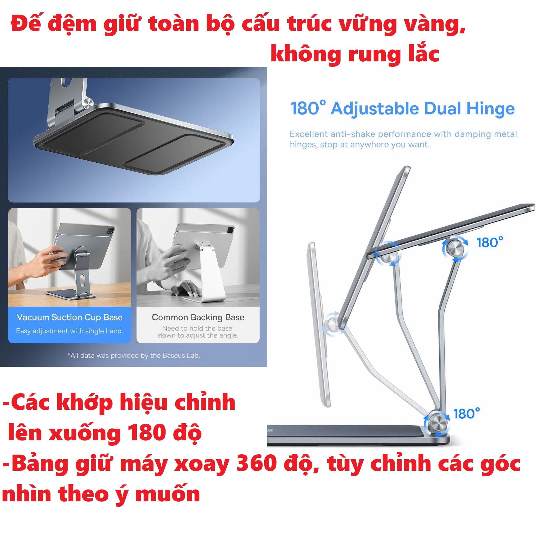 Giá đỡ ipad hít nam châm hợp kim nhôm cao cấp dạng xếp hiện đại Baseus BS HP011 _  hàng chính hãng