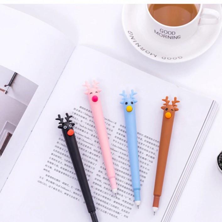 Bút gel nước hình tuần lộc cao cấp màu xanh da trời [PK479