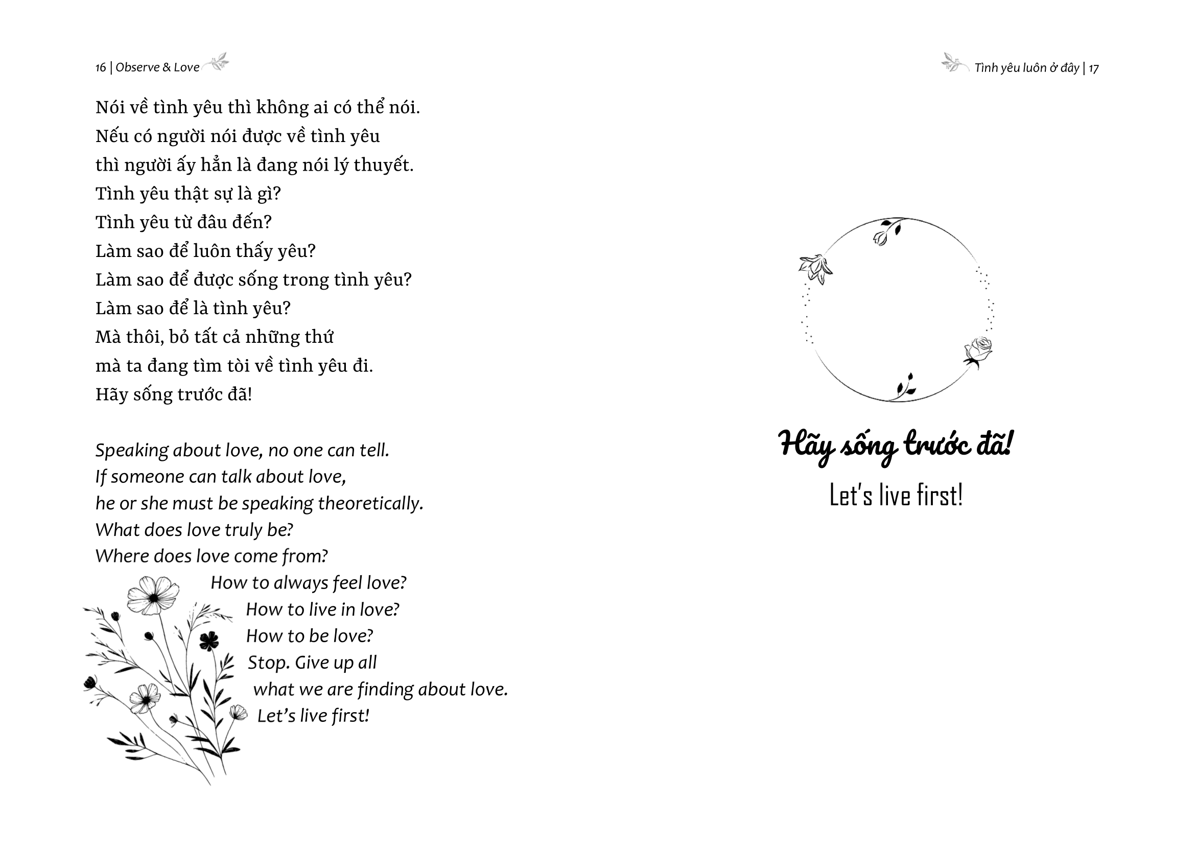 Sách - Observe And Love - Tình Yêu Luôn Ở Đây - Phiên Bản Song Ngữ
