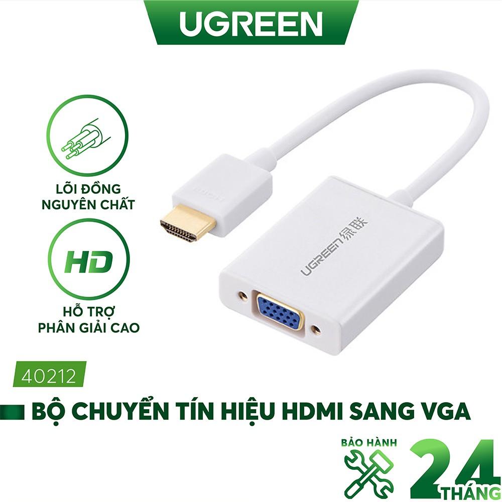 Bộ chuyển tín hiệu HDMI sang VGA kèm theo âm thanh dài 15CM UGREEN MM102 - Hàng chính hãng