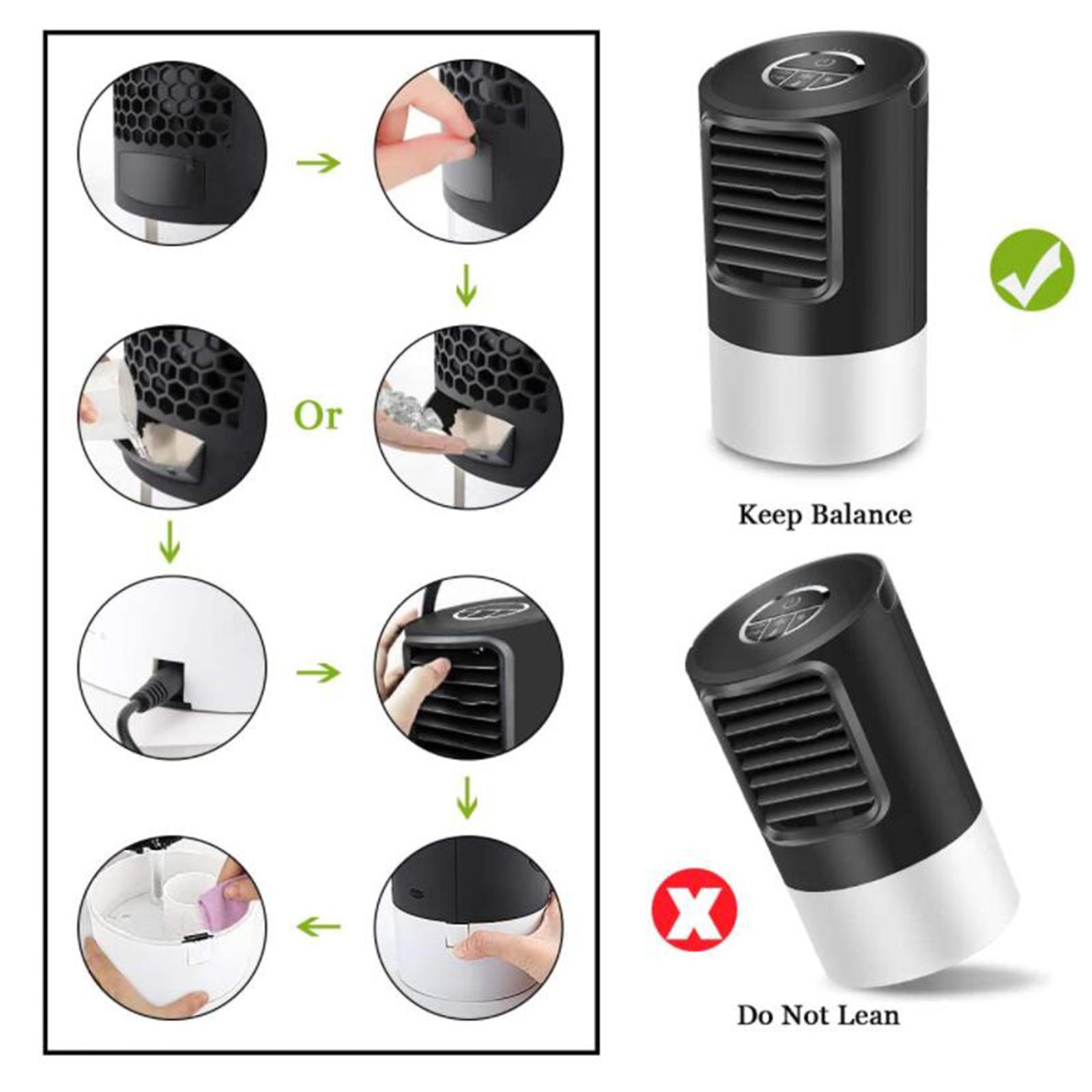 Mini Air Conditioner Fan Bedroom Air Cooler with Timer EU Plug