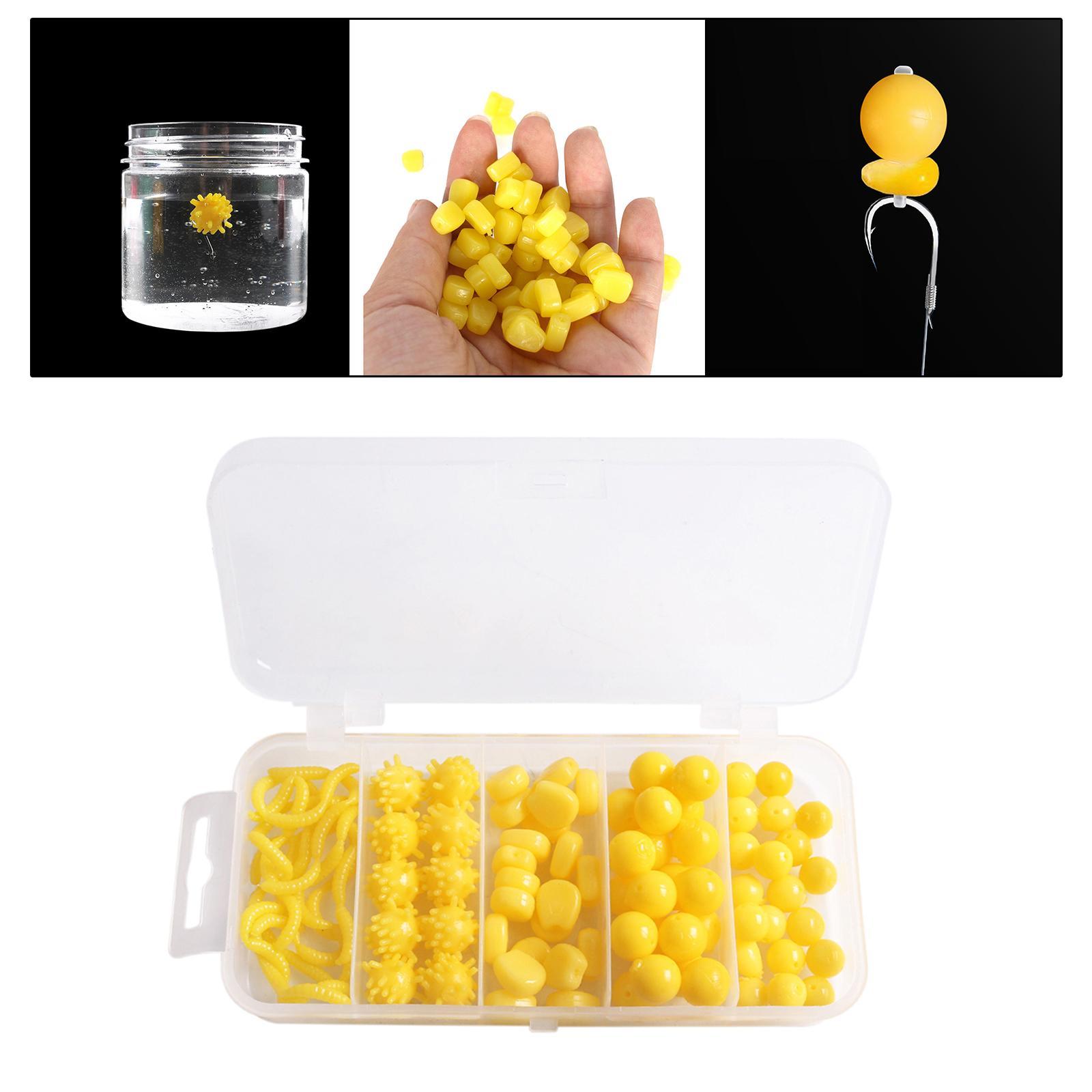 81Pcs Simulation Corn Fishing Baits Fishing Lures Floating Baits Worm Artificial Fishing Tackles Soft Lures Set for Salmon Bass