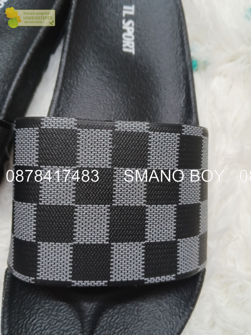 DÉP QUAI NGANG NAM NỮ UNISEX CARO ĐEN CARO NÂU SMANO HOẢ TỐC