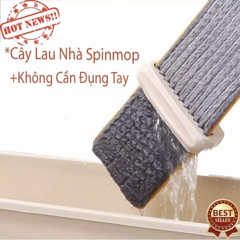 Cây lau nhà tự vắt phẳng thông minh Spin Mop xoay 360 độ.