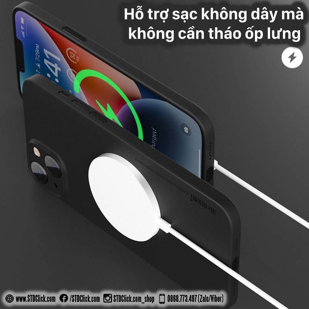 ỐP LƯNG DÀNH CHO ĐIỆN THOẠI IPHONE 14 - 14 PLUS MEMUMI MỎNG LỤA