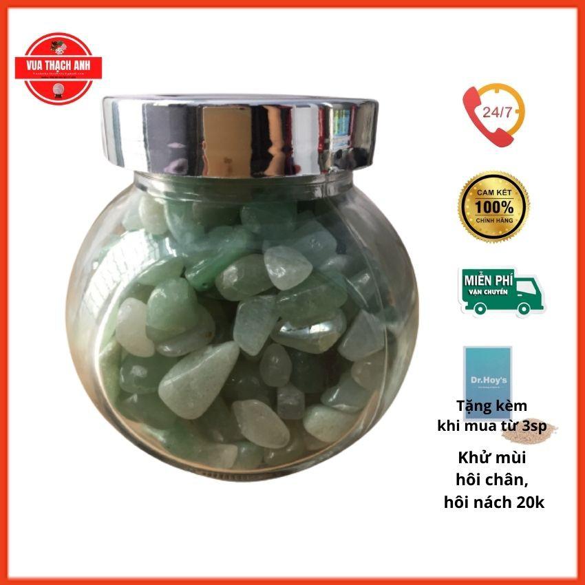 Lọ Đá Phong Thủy Màu Xanh Lá 600g Đặt Tại Bàn Học, Bàn Làm Việc,Thu Hút Tài Lộc,..