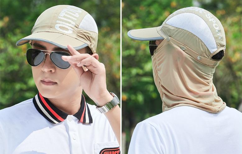 Mũ chống nắng cho nam kèm khẩu trang 360 độ, nón chống nắng nam kèm khẩu trang  cao cấp