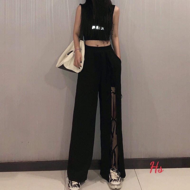 Quần xuông đan dây 1 bên chân HS38