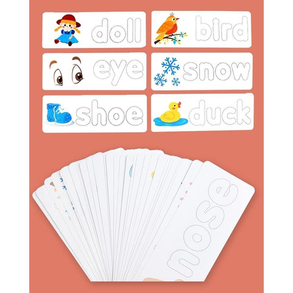 BỘ THẺ XẾP CHỮ TIẾNG ANH, BỘ XẾP HÌNH (Spelling game) GIÚP BÉ VỪA NHẬN BIẾT CHỮ CÁI, VỪA HỌC TIẾNG ANH