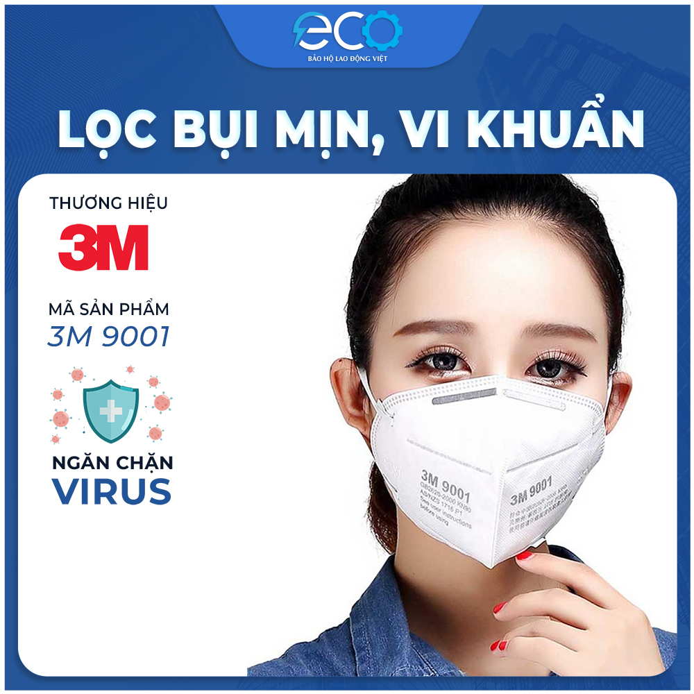 Khẩu trang 3M 9001 lọc 90% bụi mịn và khí thải chuẩn N90