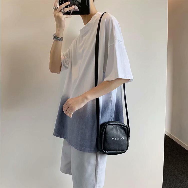 Áo thun nam dáng rộng tay ngắn màu gradient cá tính thời trang