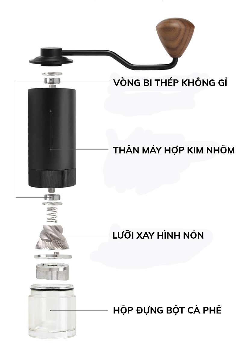 COMBO BÌNH PHA CÀ PHÊ LẠNH HARIO COLD BREW FILTER IN COFFEE BOTTLE CHERRY &amp; CỐI XAY TAY GRURU PRO ĐEN – WINTER BREAK