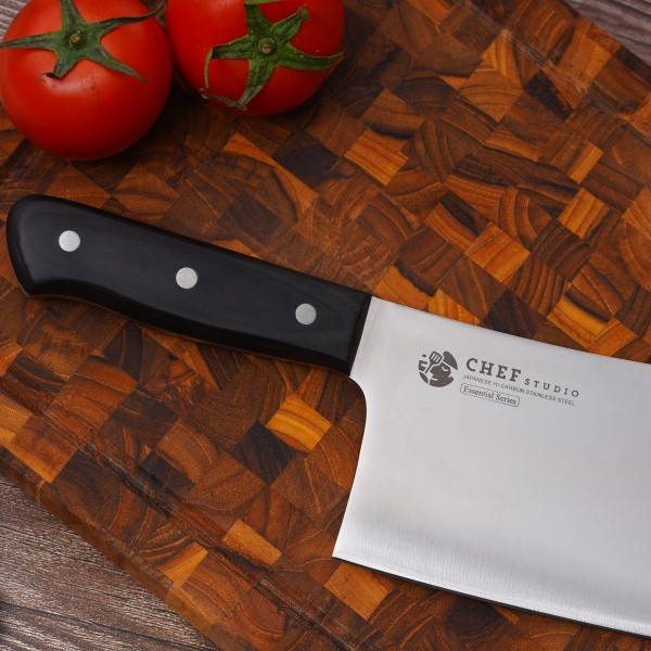 [ Hàng chính hãng ] Dao chặt nhà bếp Chef Studio Essential Cleaver 175mm. Lưỡi thép SUS420-HC, độ cứng 57HRC, Cán gỗ pakka full-tang chắc chắn, đầm tay, nắp chặn bằng thép không gỉ - CHS 205