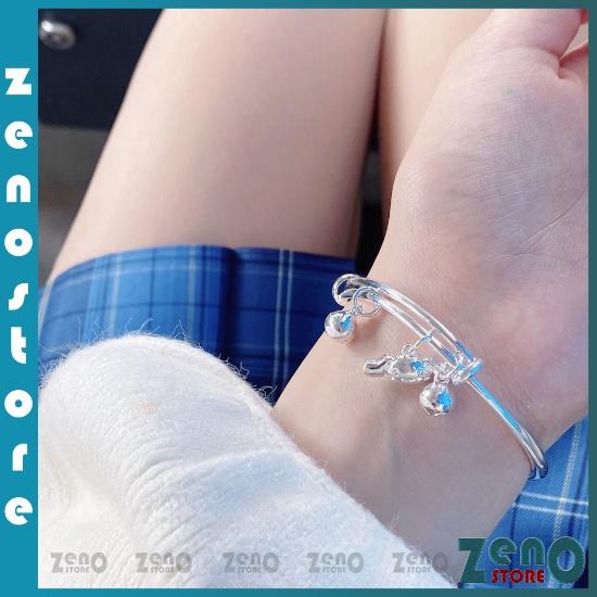Lắc tay nữ kitty có chuông , vòng tay mạ bạc LT13 ZENO