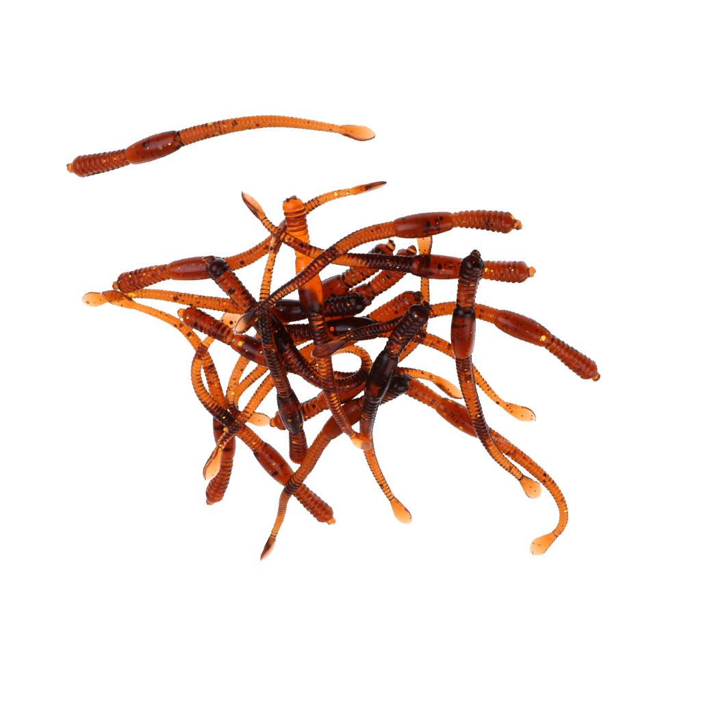 20Pcs/lot Soft Fishing Lures Artificial Baits Worm Lifelike Earthworms 7.7cm