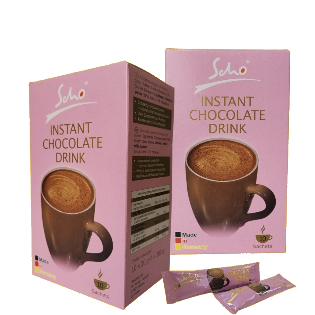 Bột Cacao hoà tan Scho hồng của Đức - Hộp 10 bịch 20gr - Hàng nhập khẩu