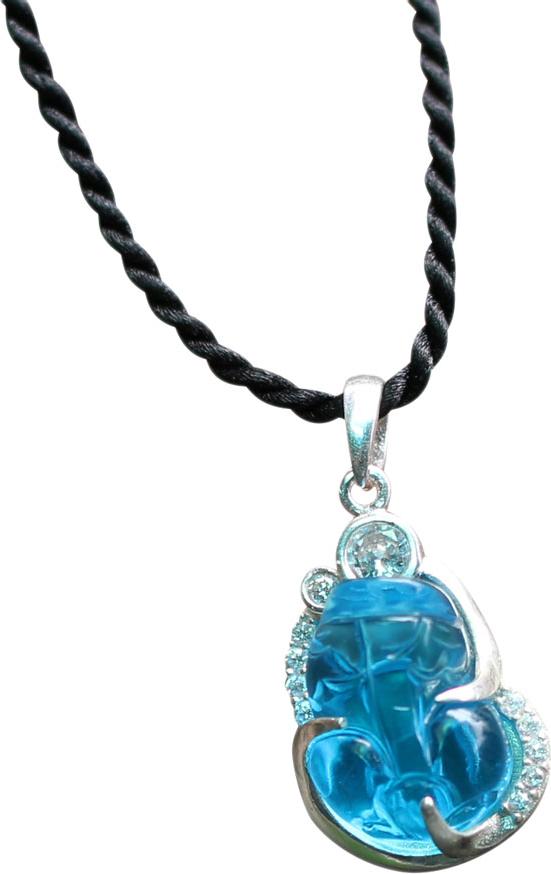 Tỳ Hưu Pha Lê Bọc Bạc Ngọc Quý Gemstones MD28 - Xanh Dương