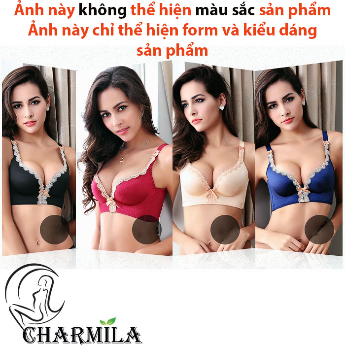 Áo ngực nữ Charmila su đúc phối ren không gọng nâng ngực mã AN01