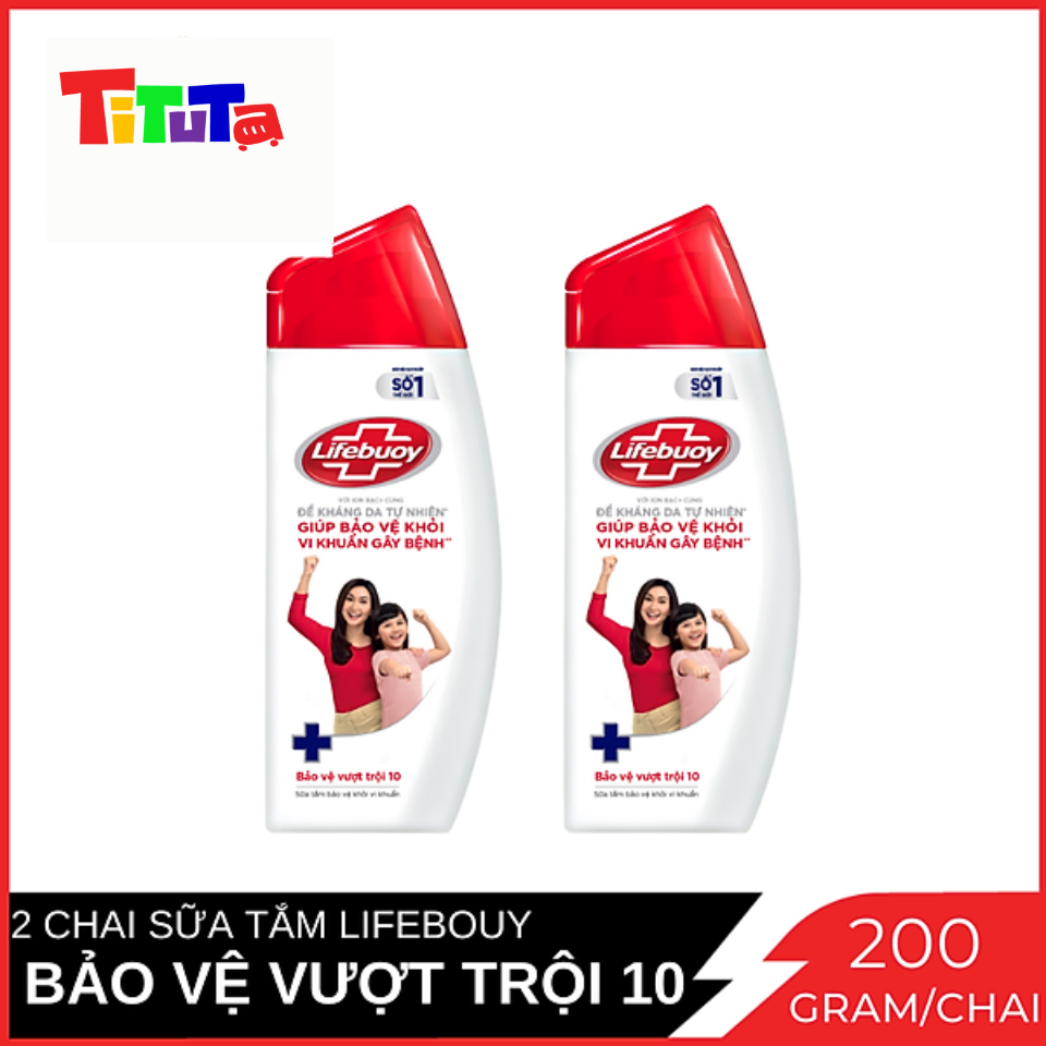 [HÀNG KHUYẾN MÃI] Combo 2 Chai Sữa tắm Lifebuoy Bảo Vệ Khỏi Vi Khuẩn Chai 200g