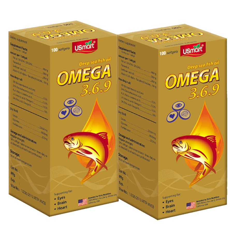 Combo 2 Hộp Thực Phẩm Chức Năng Viên nang mềm Dầu Cá Hồi Bổ sung Omega 3-6-9 Sirio Pharma (100 viên)