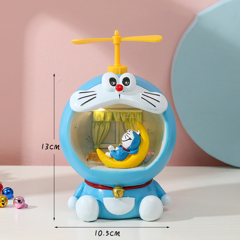 Đèn ngủ LED trang trí hình Doraemon dễ thương 2 màu lựa chọn, Đèn ngủ decor phòng xinh xắn