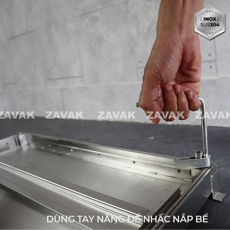 Nắp bể ngầm Zavak Inox 304. MHE 800x800