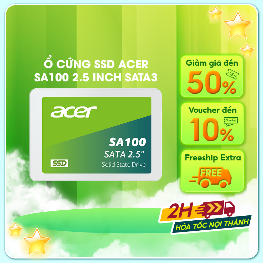Ổ Cứng Ssd Acer Sa100 Sata 3 3D Nand 120Gb - 1920Gb - Hàng Chính Hãng - 120Gb