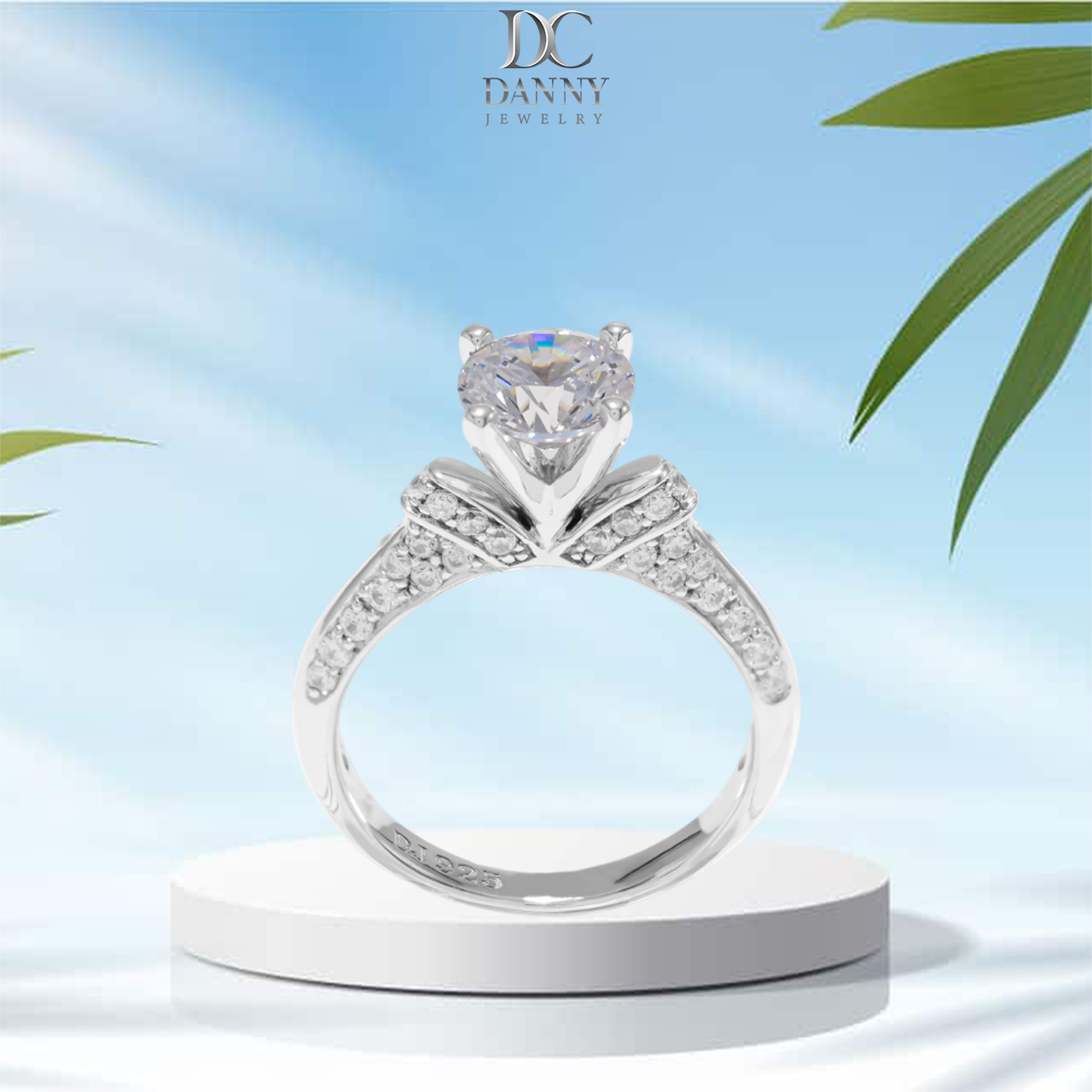 Nhẫn Nữ Danny Jewelry Bạc 925 Đá Chủ CZ Xi Rhodium SPLRA1032
