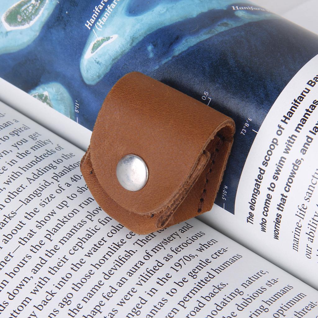 Leather Chalk Holder Chalk Case Lip Snap Fastner for Pool Billiard Cue