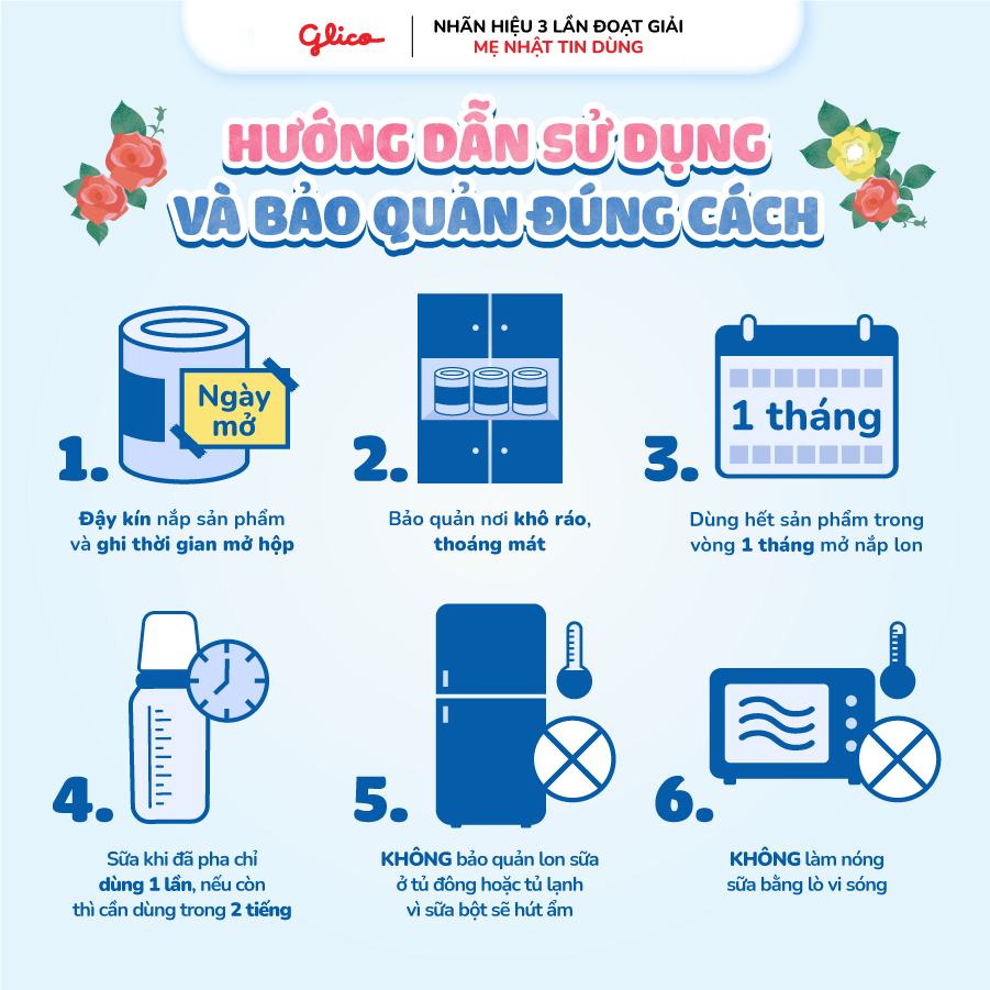 Sữa Bột Glico Icreo Grow-Up 820g/Lon Cho Bé 1-3 tuổi