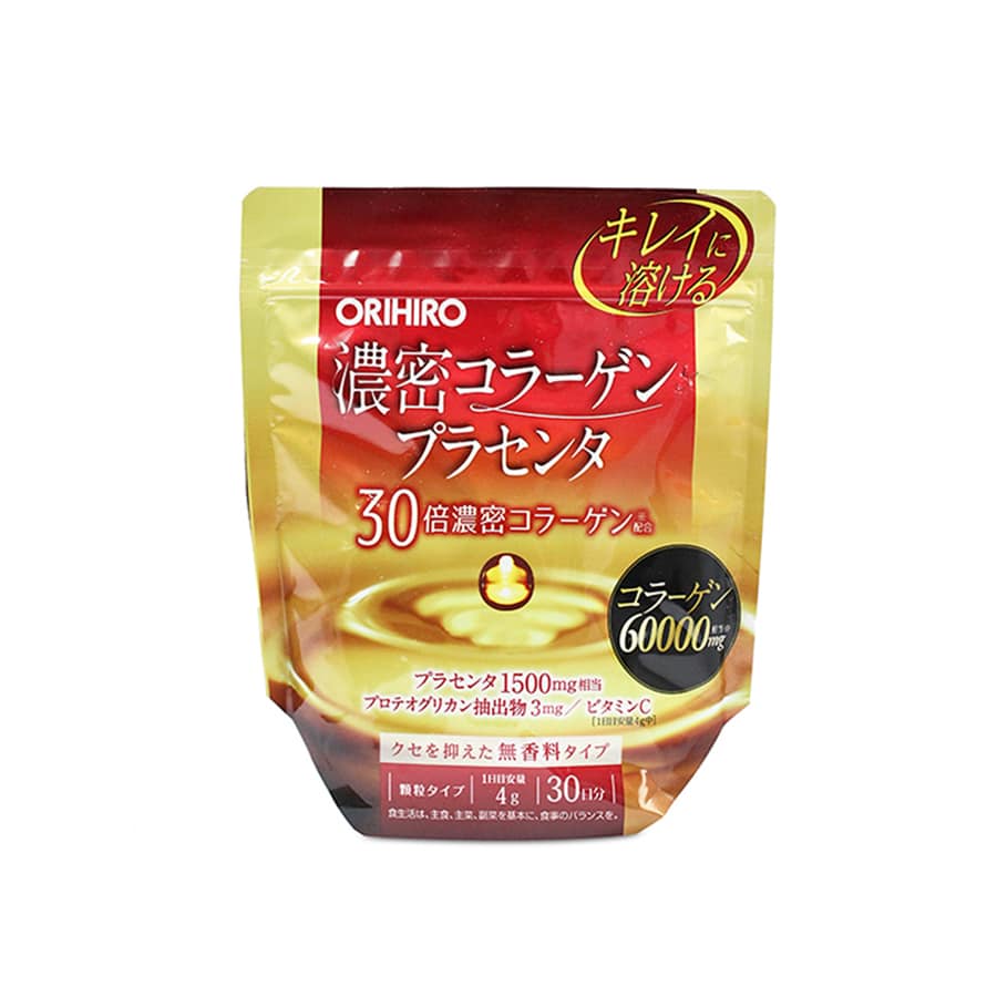 Collagen nhau thai heo Orihiro 60000mg - Hàm lượng cao làm đẹp da, hỗ trợ các vấn đề xương khớp - 120g/túi