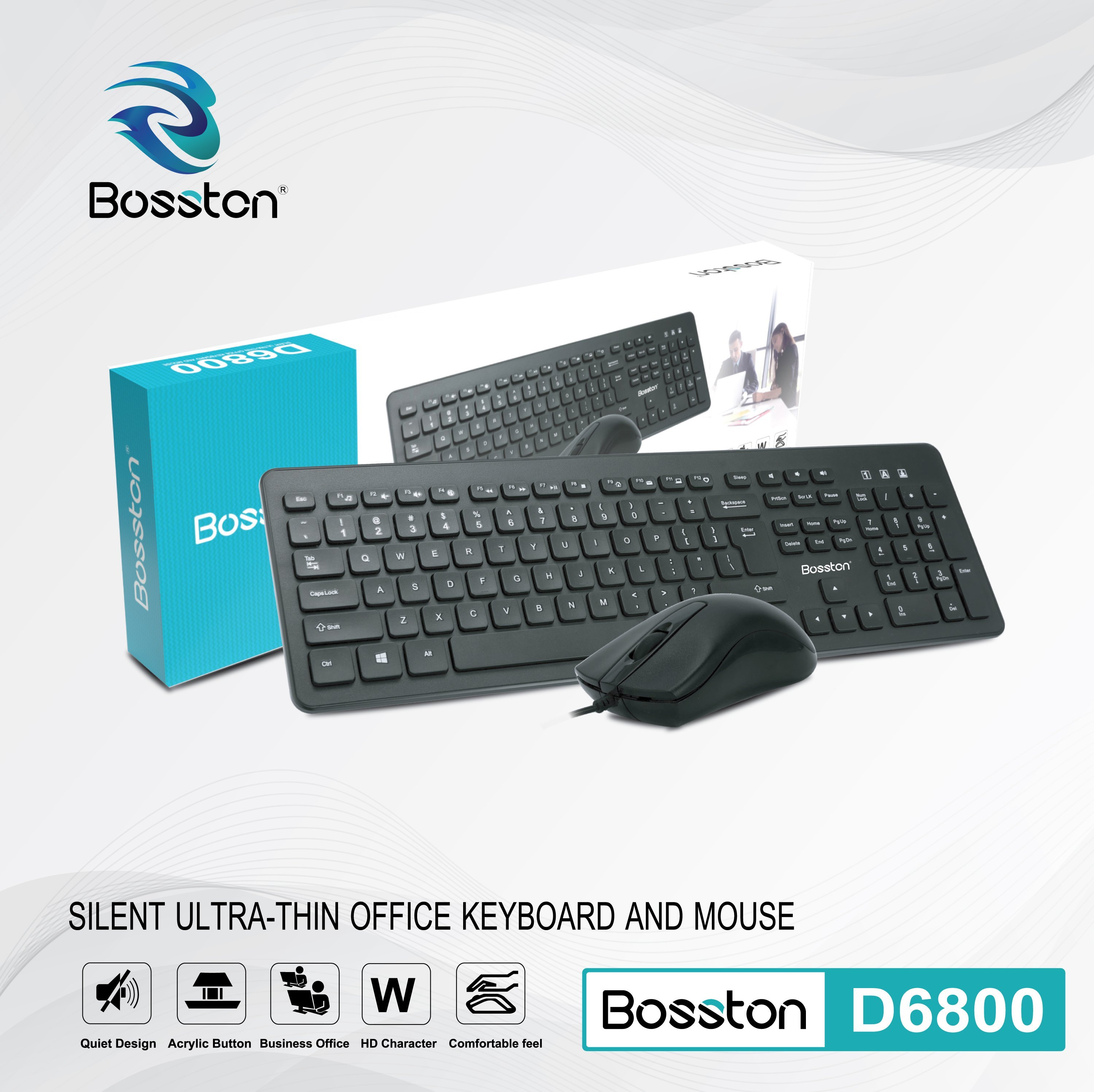 Combo phím chuột BOSSTON D6800 - JL - HÀNG CHÍNH HÃNG