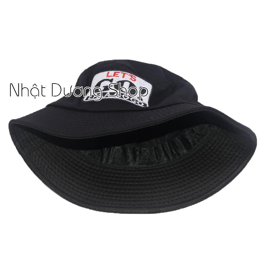 Nón bucket tai bèo Let's Go Lala GoGo - Đen chất liệu Cotton đẹp, tạo cho sự thoải mái và thoáng mát