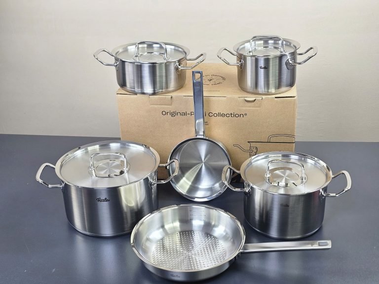 Bộ nồi Fissler profi 4 nồi 1 quánh 1 chảo inox profi nắp inox Hàng chính hãng