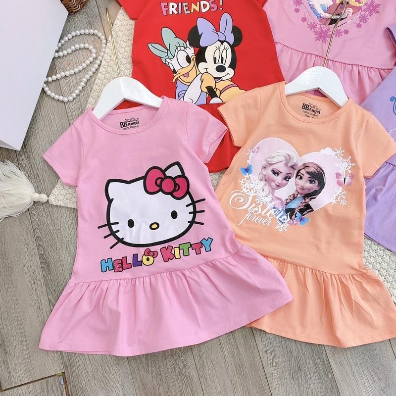 váy đuôi cá bé gái chất liệu cotton in hình Minnie &amp; Daisy, Công chúa Sofia, Công chúa Elsa &amp; Ana, Mèo Kitty(sz 20-25kg