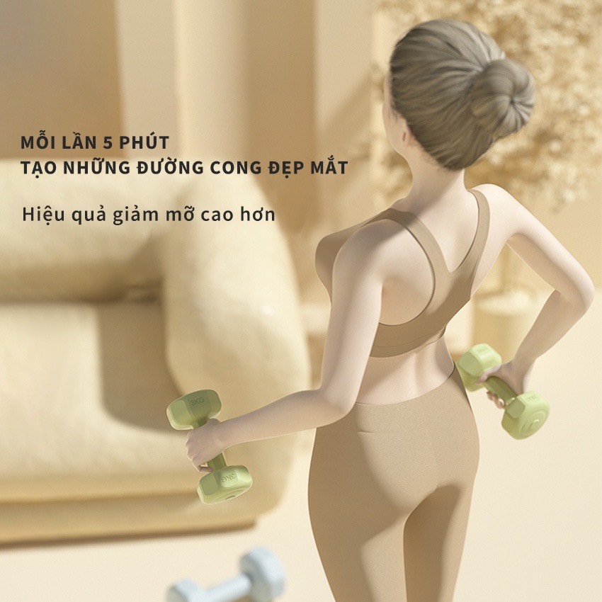 Tạ Tay 2Kg {1 Quả} (Nhựa Bọc Bê Tông Rắn) -Tạ Nữ Chuyên Tập Gym Yoga Pilates Thể Dục Tại Nhà(Màu Ngẫu Nhiên)