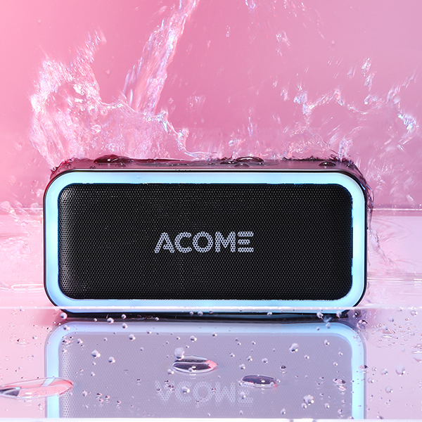 ACOME A6 Loa Bluetooth 5.0 công suất 5W với LED RGB Hỗ trợ TWS ghép đôi 2 loa Âm thanh vòm 360 độ kết hợp bass trầm thời gian nghe nhạc 6H - HÀNG CHÍNH HÃNG