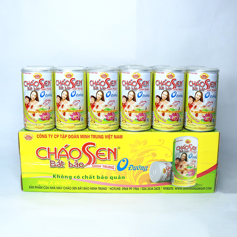 Cháo sen bát bảo 0 đường Minh Trung 365g (combo 12 lon - CSBB 0 Đường 12)