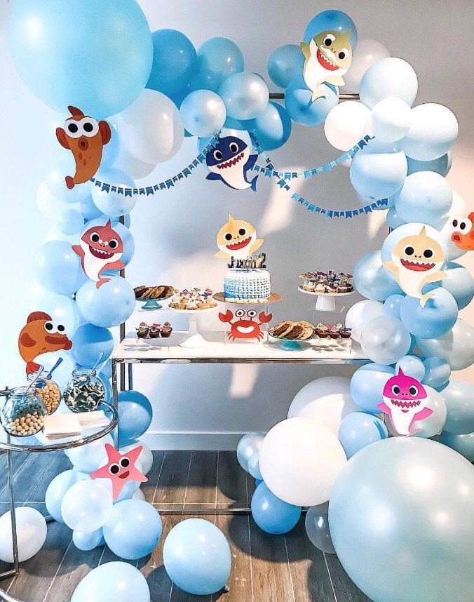 Set bong bóng baby shark trang trí sinh nhật - Baby shark balloon tcl40
