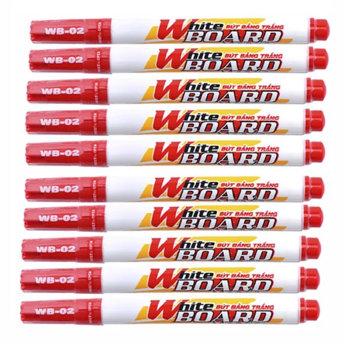 Bộ 10 Bút Lông Bảng Thiên Long Wb - 02 - Đỏ