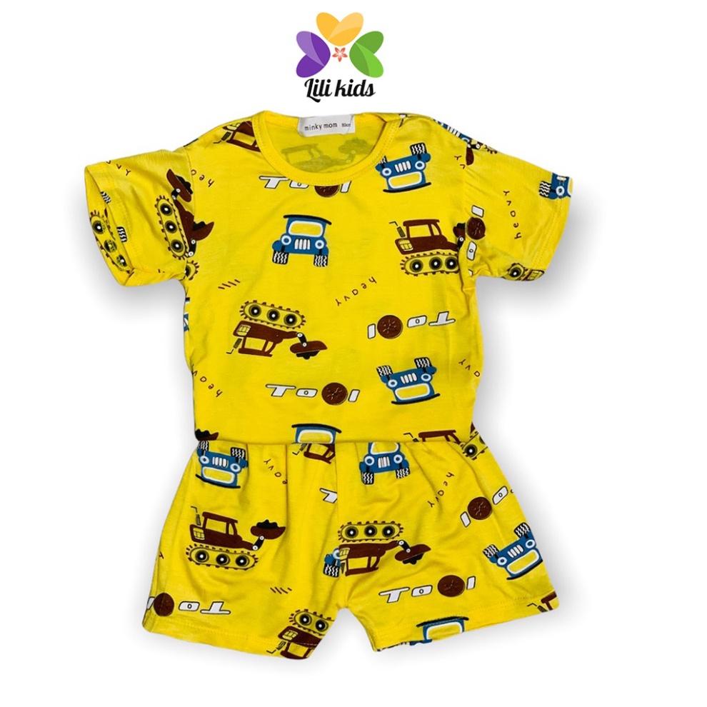 Bộ cộc tay thun lạnh in hình gấu Minky Mom siêu mềm mịn mát cho bé trai/gái BCT02