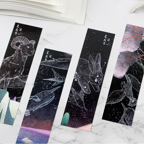 Hộp 30 Đánh Dấu Sách Bookmark Chòm Sao Tâm Trạng Constellation Story SQ-0527 ( Tặng Kèm Bookmark Nam Châm Mèo Cute)