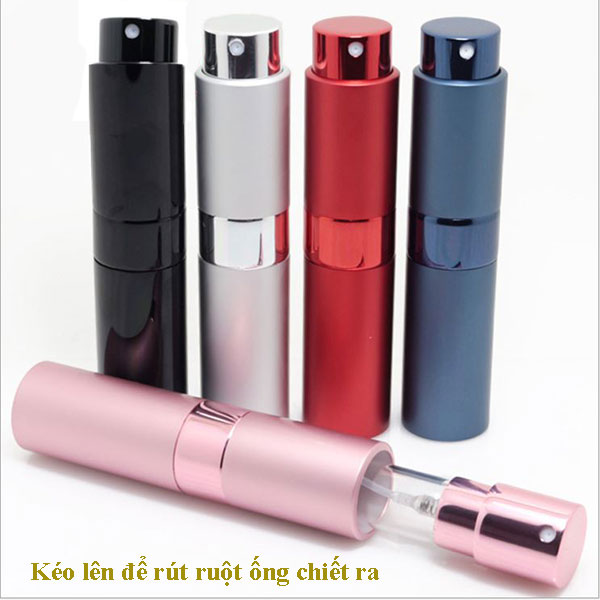 Lọ Ống Chiết Nước Hoa Du Lịch 15ml Dạng Son Xoay Kèm 2 Dụng Cụ Bơm