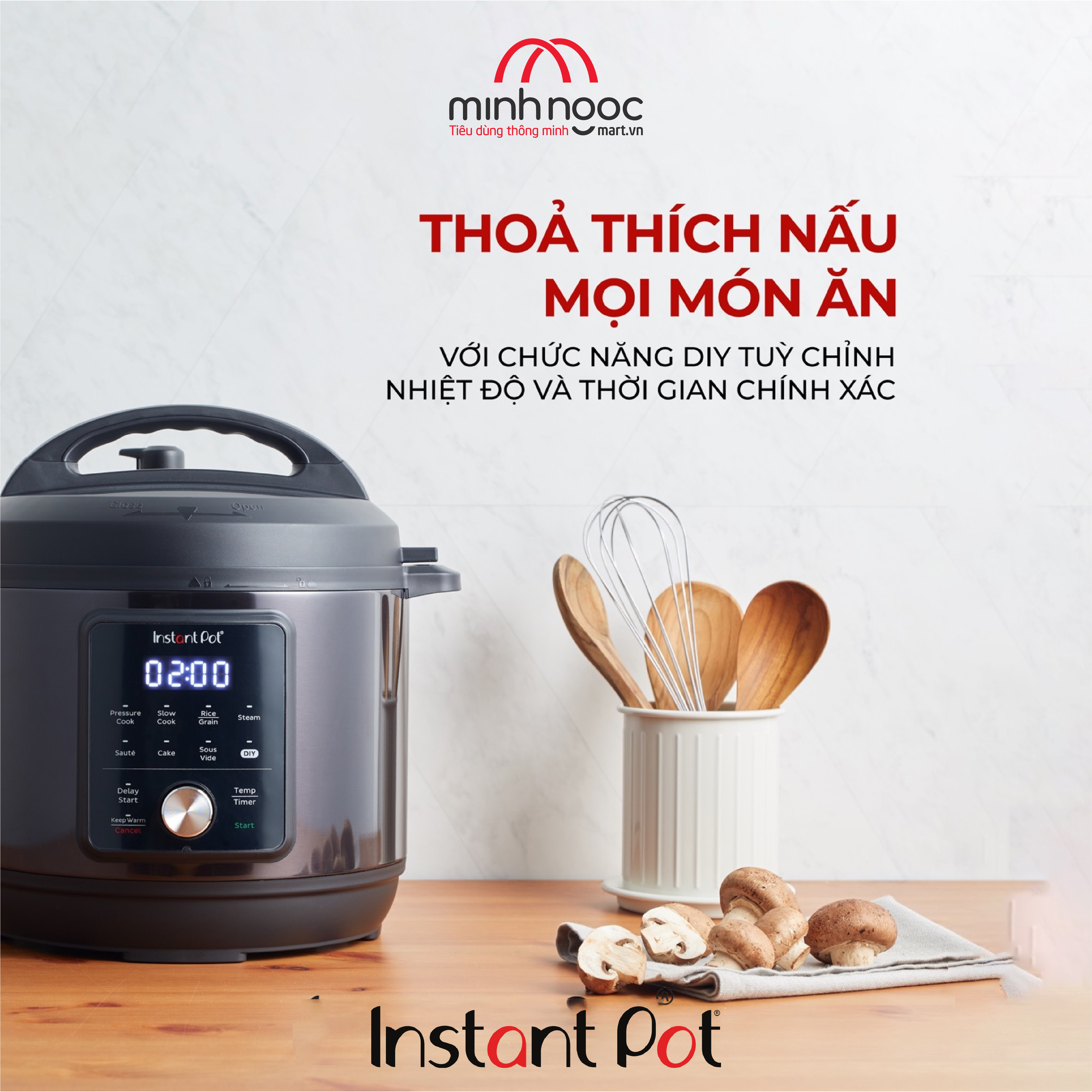 Nồi Áp Suất Điện Đa Năng Instant Pot Essential 60, Dung tích 5.7 Lít, 9 tính năng trong 1