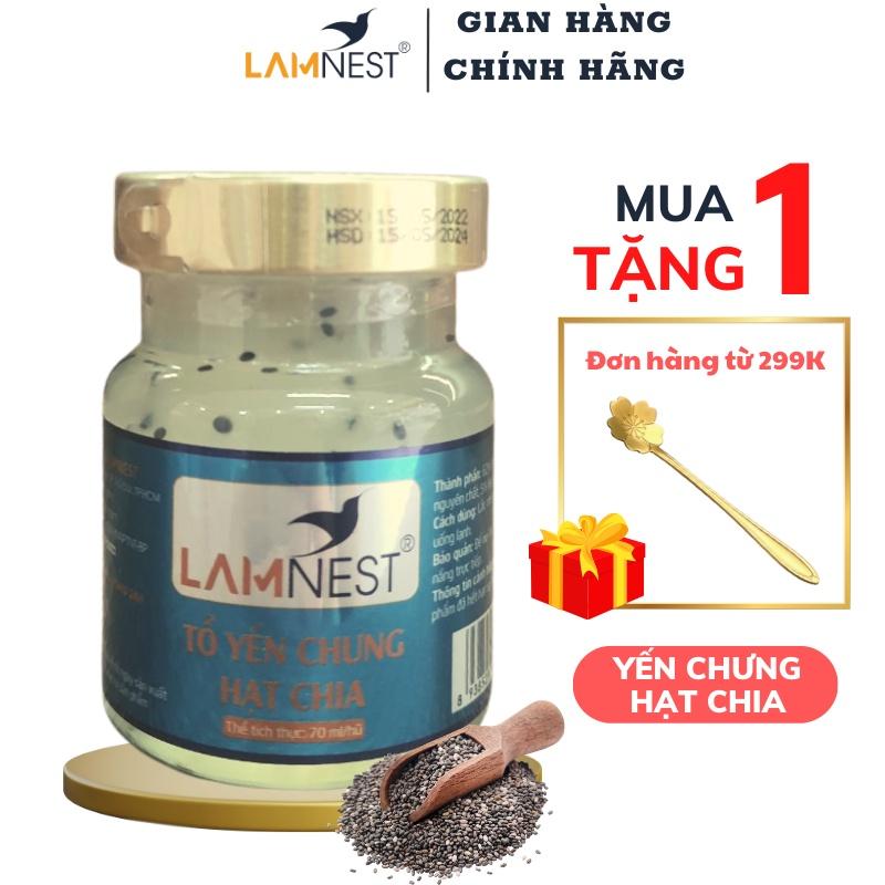 Yến Sào Chưng Sẵn Hạt Chia LamNest tươi nguyên chất 30% yến 70ml bồi bổ sức khỏe - yensaocaocaplamnest