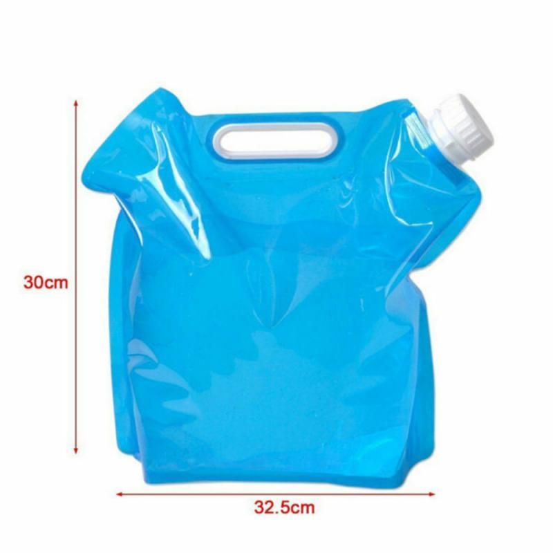 High Capacity Outdoor Water Bag 5L Folding Water Bag Canister PE Tasteless Safety Seal Lightweight Drinking Water Storage Bag