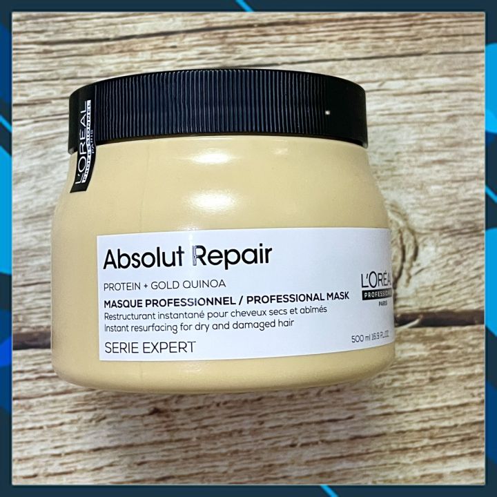 HẤP DẦU DIÊM MẠCH L'OREAL SERIE EXPERT ABSOLUT REPAIR PROFESSIONAL MASK 500ML- PHỤC HỒI MỀM MƯỢT TÓC (HŨ LỚN)