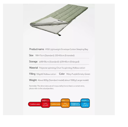 Túi ngủ đơn kiểu phong bì, gấp gọn tiện lợi, siêu gọn, nhẹ dành cho NatureHike - NH19S015-D