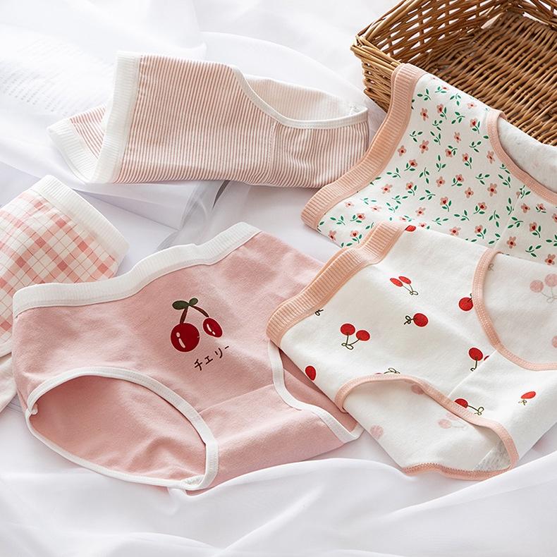 Quần Lót Nữ Cotton Anh Đào -Sọc Kẻ Ngang Eo Hàng Loại Đẹp.