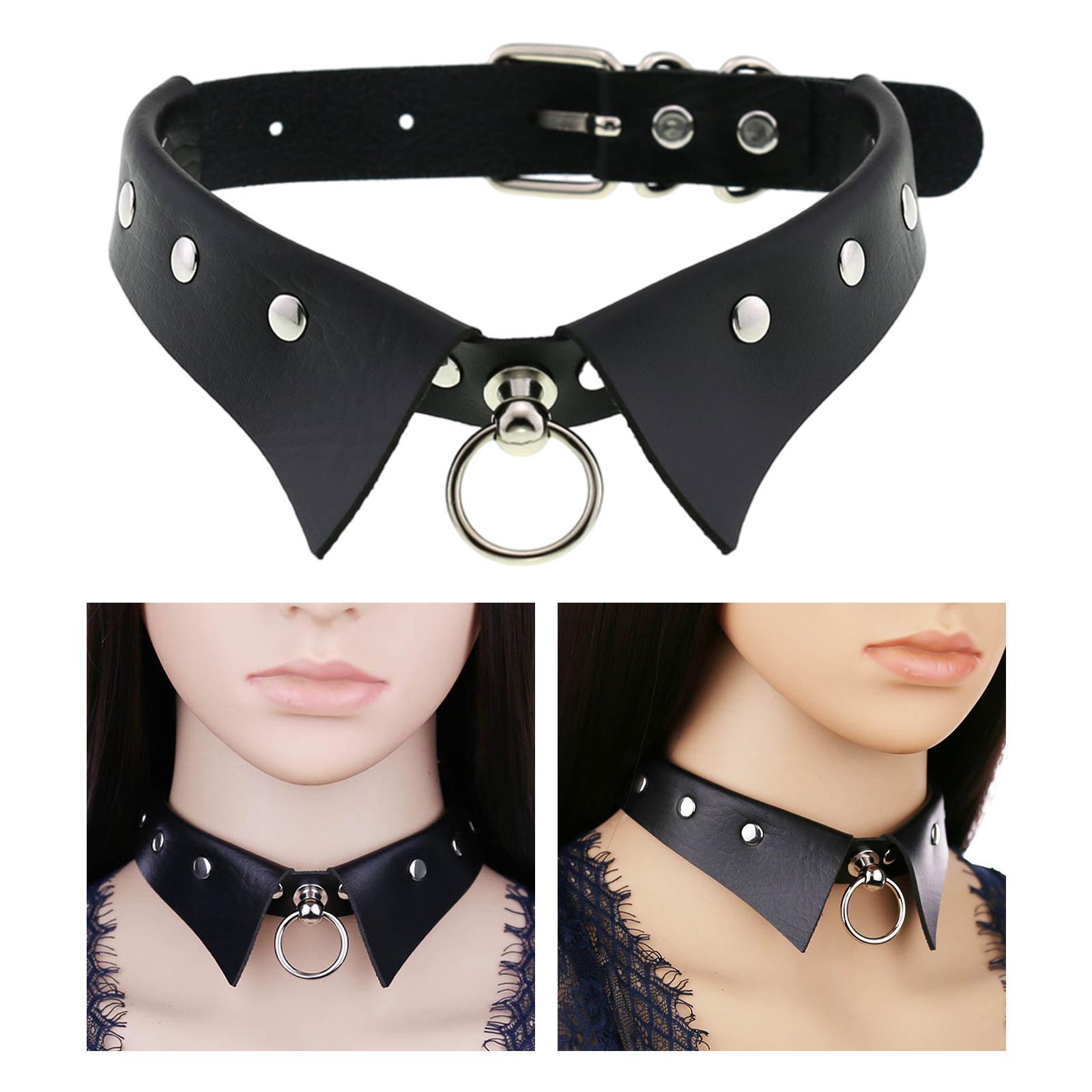 1PC Women Collar Choker Necklace Punk Goth PU Leather